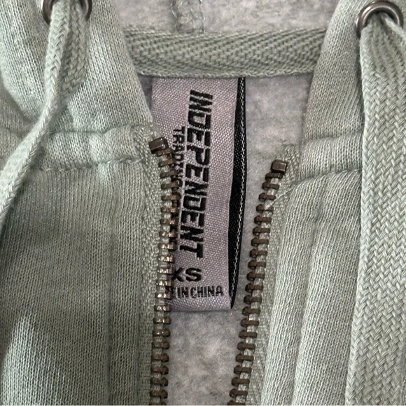 Cayucos Ca SURF COMPANY sage green hooded zip up sweatshirt Women's XS soft - Picture 6 of 8